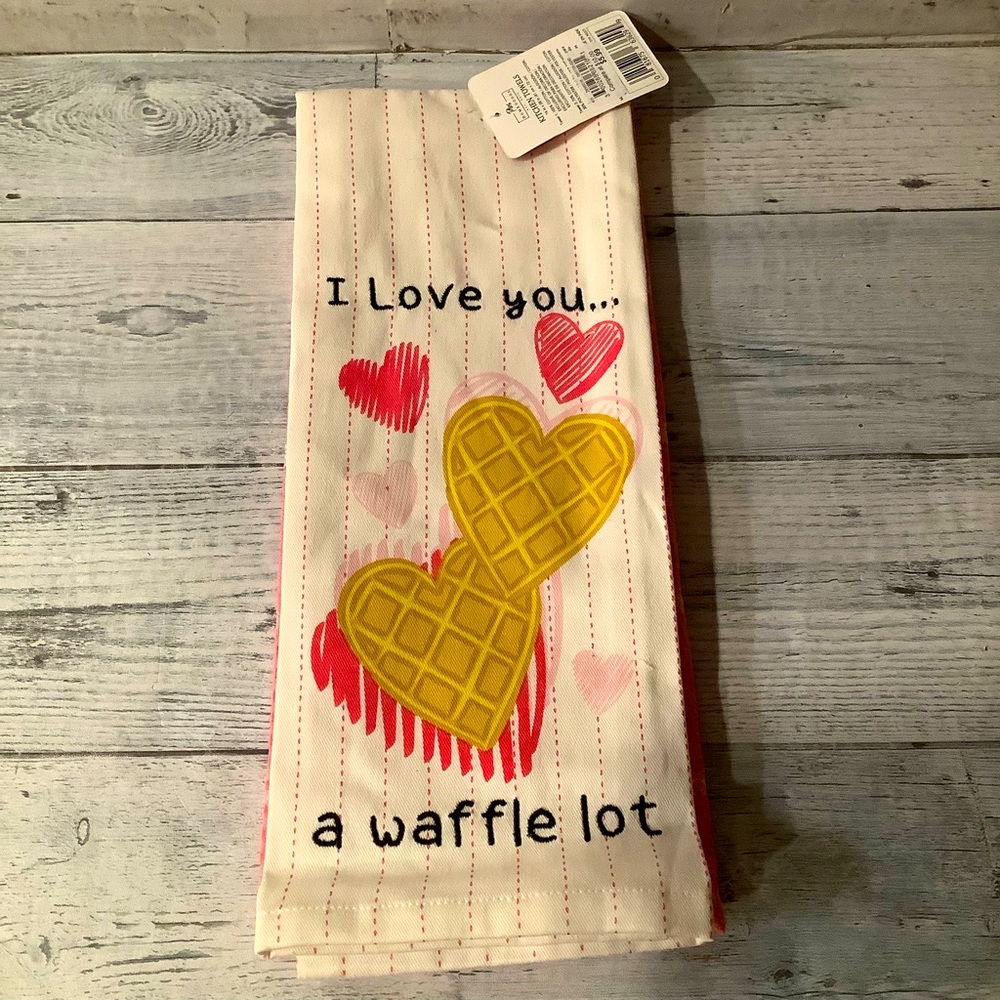 PBS HomeGoods Set Of 2 Valentines Day Waffle Kitchen Towels